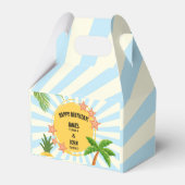 Zomer Zon Thema Dubbele Verjaardag Viering Bedankdoosjes (Voorkant Zijde)