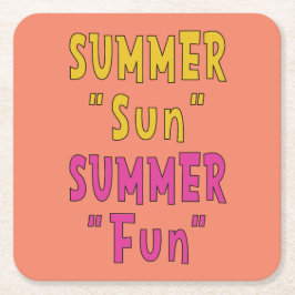 Zomer Zon Zomer Leuk Kartonnen Onderzetters