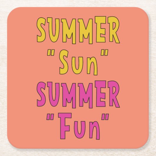 Zomer Zon Zomer Leuk Kartonnen Onderzetters (Voorkant)