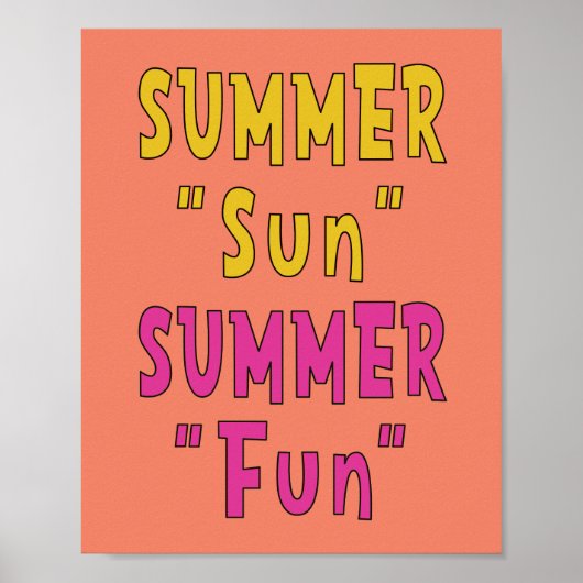 Zomer Zon Zomer Leuk Poster (Voorkant)