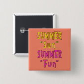 Zomer Zon Zomer Leuk Vierkante Button 5,1 Cm (Voorkant /achterkant)
