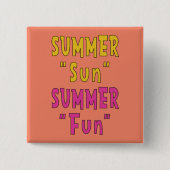 Zomer Zon Zomer Leuk Vierkante Button 5,1 Cm (Voorkant)