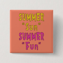 Zomer Zon Zomer Leuk Vierkante Button 5,1 Cm
