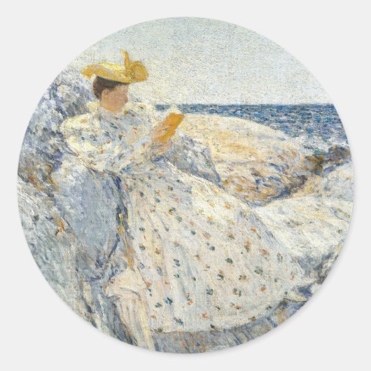Zomer Zonlicht | Childe Hassam Ronde Sticker (Voorkant)