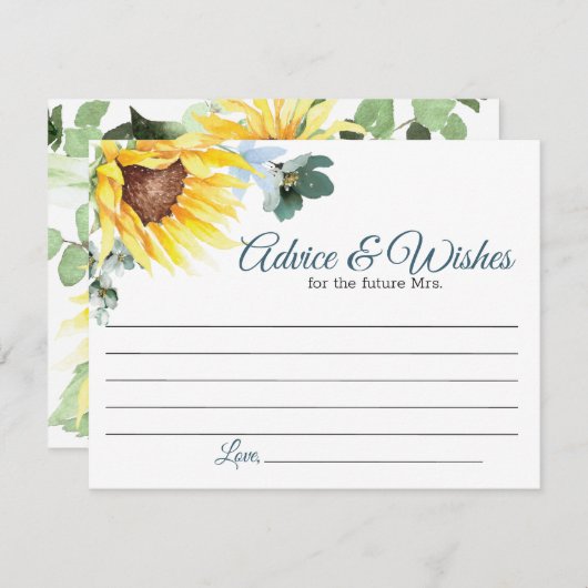 Zomer Zonnebloem Advies Kaart (Voorkant / Achterkant)