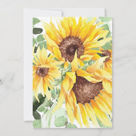 Zomer Zonnebloem Baptisme Uitnodiging (Achterkant)