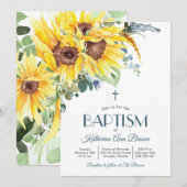 Zomer Zonnebloem Baptisme Uitnodiging (Voorkant / Achterkant)
