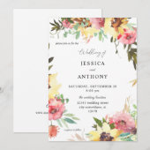 Zomer Zonnebloem Bloem Bruiloft 2 Kaart (Voorkant / Achterkant)