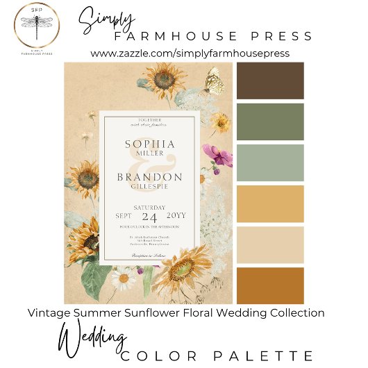  Zomer Zonnebloem Bloemen Bruiloft Kaart