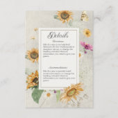 Zomer Zonnebloem Bloemen Details Informatiekaartje (Voorkant)