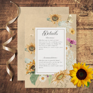  Zomer Zonnebloem Bloemen Details Informatiekaartje