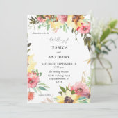 Zomer Zonnebloem Bloemige Trouw 2 Kaart (Staand voorkant)