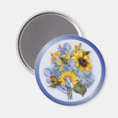Zomer Zonnebloem Boeket Magneet (Voorkant / Achterkant)
