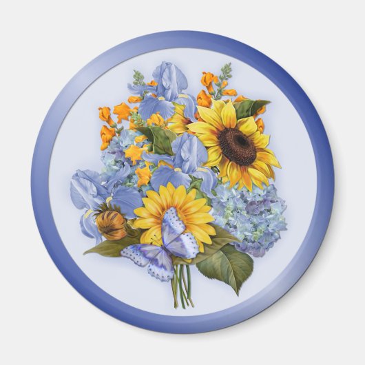 Zomer Zonnebloem Boeket Magneet (Voorkant)
