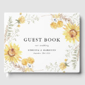 Zomer Zonnebloem bruiloft Gastenboek (Voorkant)