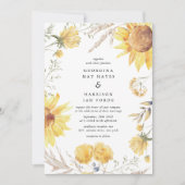 Zomer Zonnebloem bruiloft Kaart (Voorkant)