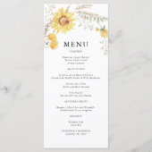 Zomer Zonnebloem bruiloft Menu (Voorkant)
