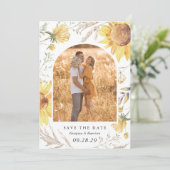 Zomer Zonnebloem bruiloft Save The Date (Staand voorkant)