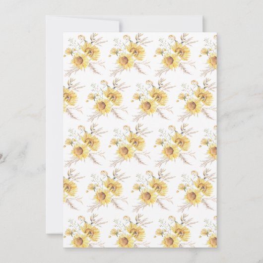 Zomer Zonnebloem bruiloft Save The Date (Achterkant)