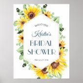 Zomer Zonnebloem Bruiloft Welkomstbord Poster (Voorkant)
