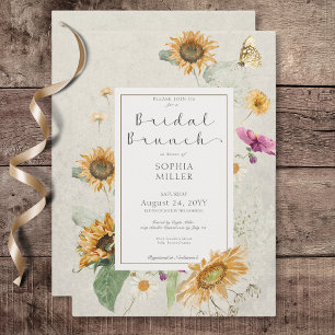  Zomer Zonnebloem Cream Bridal Brunch Kaart
