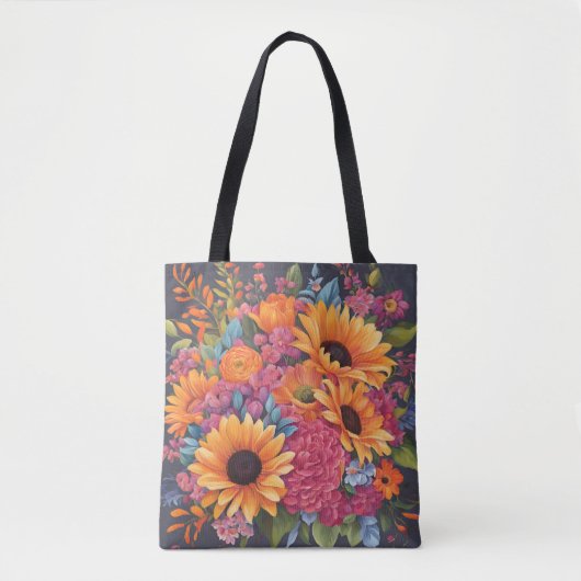 Zomer Zonnebloem en Bloemen Tote Bag (Voorkant)