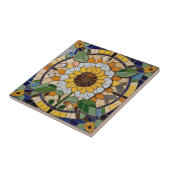 Zomer Zonnebloem Faux Mosaic Tegeltje (Zijkant)