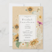  Zomer Zonnebloem Geel Bruidslunch Kaart (Voorkant)