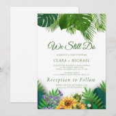 Zomer Zonnebloem Krans Huwelijksbelofte Verlenging Kaart (Voorkant / Achterkant)