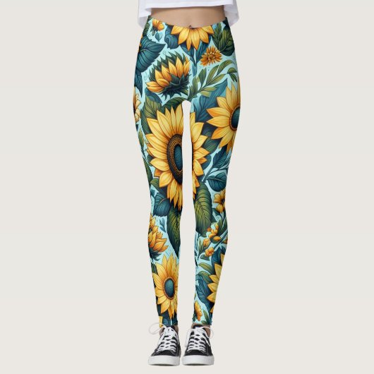 Zomer/zonnebloem/ Leggings (Voorkant)