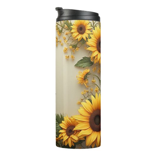 Zomer Zonnebloem Tuinontwerp Thermosbeker (Geroteerd rechts)