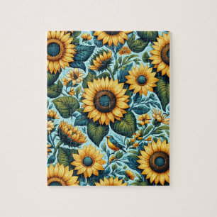 Zomer/zonnebloem/vogel Legpuzzel