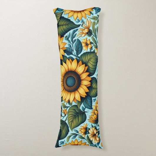 Zomer/zonnebloem/vogel Lichaamskussen (Voorkant Verticaal)