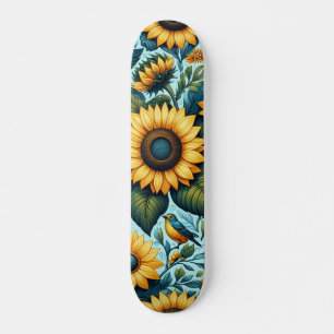 Zomer/zonnebloem/vogel Persoonlijk Skateboard