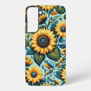 Zomer/zonnebloem/vogel Samsung Galaxy Hoesje