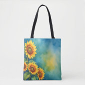 Zomer Zonnebloem Waterverf Tas (Voorkant)