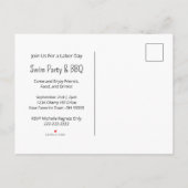 Zomer Zonnebloem Zwemfeest Barbecue Uitnodiging Briefkaart (Achterkant)