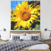Zomer zonnebloemen, artistieke stijl canvas afdruk (Insitu (Slaapkamer))
