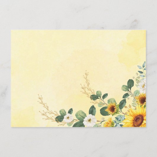 Zomer Zonnebloemen Elephant Greenery Diaper Raffle Informatiekaartje (Achterkant)