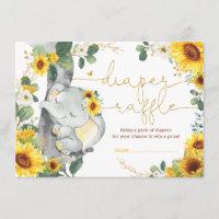 Zomer Zonnebloemen Elephant Greenery Diaper Raffle