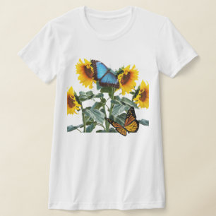 Zomer Zonnebloemen en Vlinder Tuin Meisje T-shirt