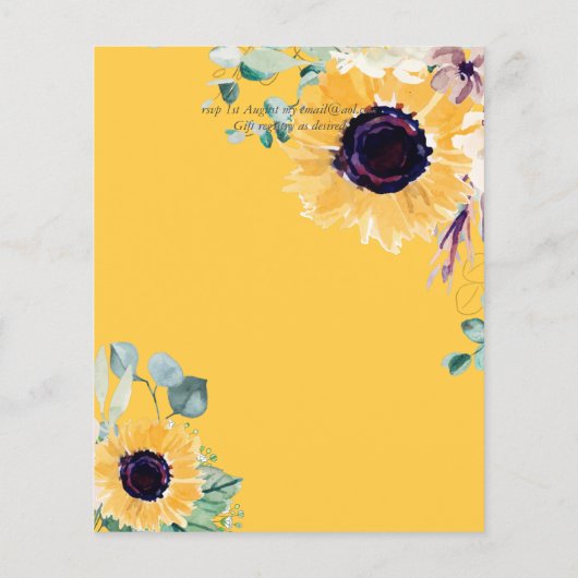 Zomer Zonnebloemen Eucalyptus Greenery Wedding (Achterkant)