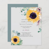 Zomer Zonnebloemen Eucalyptus Greenery Wedding (Voorkant / Achterkant)