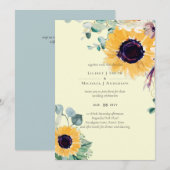 Zomer Zonnebloemen Eucalyptus Greenery Wedding (Voorkant / Achterkant)