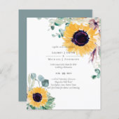 Zomer Zonnebloemen Eucalyptus Greenery Wedding (Voorkant / Achterkant)