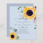 Zomer Zonnebloemen Eucalyptus Greenery Wedding (Voorkant / Achterkant)