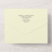 Zomer Zonnebloemen Eucalyptus Greenery Wedding All In One Uitnodiging (Achterkant)