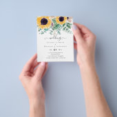 Zomer Zonnebloemen Eucalyptus Greenery Wedding Flyer (Hand)