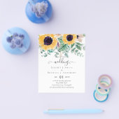 Zomer Zonnebloemen Eucalyptus Greenery Wedding Flyer (Enkel)