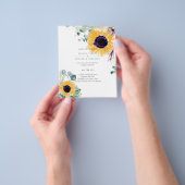 Zomer Zonnebloemen Eucalyptus Greenery Wedding Flyer (Hand)